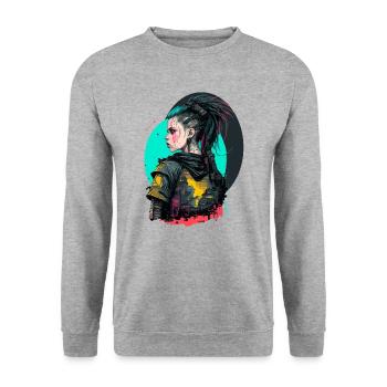 Merveilleuse illustration d’une belle fille - Sweat-shirt Unisexe - gris chiné - Devant - Alina (178cm) & Michal (187cm)