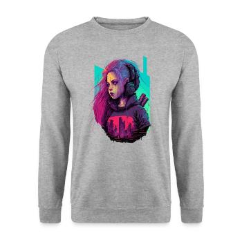 Amazing Design Of A Stunning Women - Unisex Sweatshirt - salt & pepper - Front - Alina (178cm) & Michal (187cm)