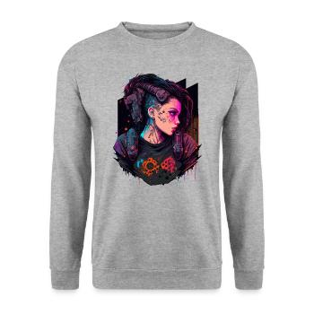 Fearless Women For Fiction Lovers - Unisex Sweatshirt - salt & pepper - Front - Alina (178cm) & Michal (187cm)
