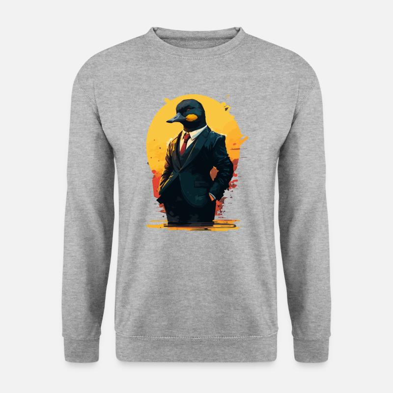 Business Ente - Unisex Pullover - Weißgrau meliert