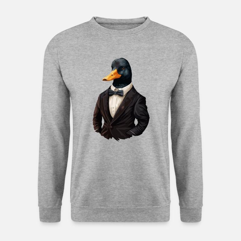 Duck with bow tie - Unisex Sweatshirt - salt & pepper