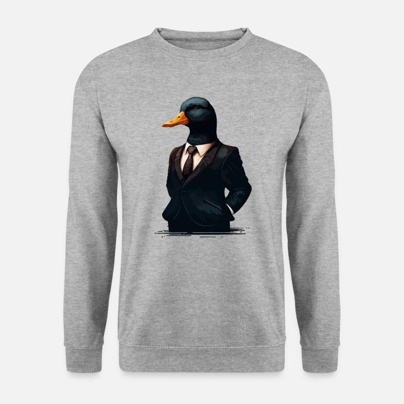Banker-Ente - Unisex Pullover - Weißgrau meliert