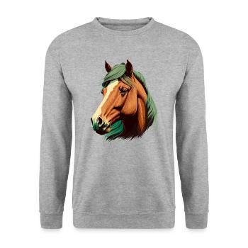 Beautiful Mare - Unisex Sweatshirt - salt & pepper - Front - Alina (178cm) & Michal (187cm)