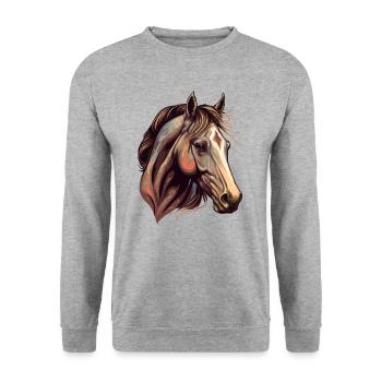Bel étalon - Sweat-shirt Unisexe - gris chiné - Devant - Alina (178cm) & Michal (187cm)