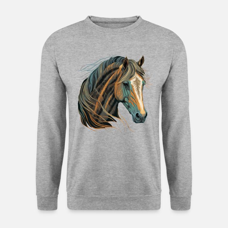 Pferdeliebhaber - Unisex Pullover - Weißgrau meliert