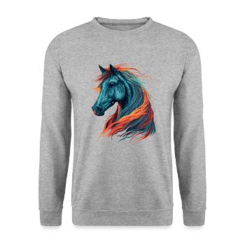 Magnifique œuvre d’art de tête de cheval - Sweat-shirt Unisexe - gris chiné - Devant - Alina (178cm) & Michal (187cm)