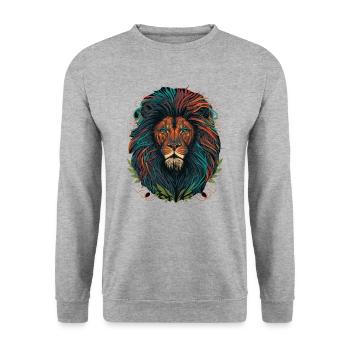 La crinière du lion - Sweat-shirt Unisexe - gris chiné - Devant - Alina (178cm) & Michal (187cm)