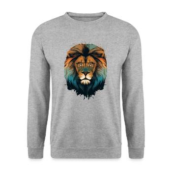 Lion Lion - Unisex Sweatshirt - salt & pepper - Front - Alina (178cm) & Michal (187cm)