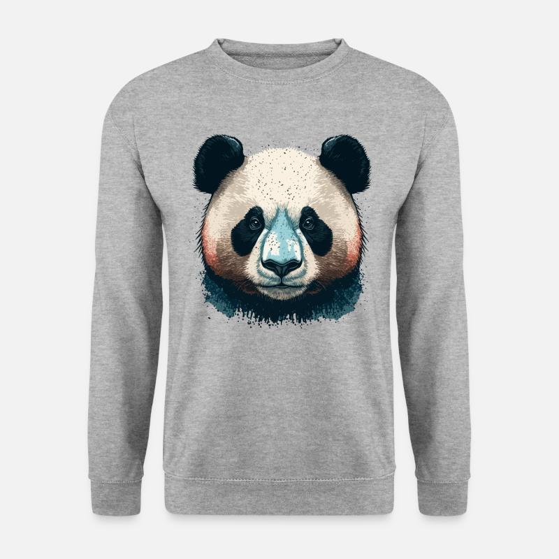 Panda Face - Unisex Sweatshirt - salt & pepper