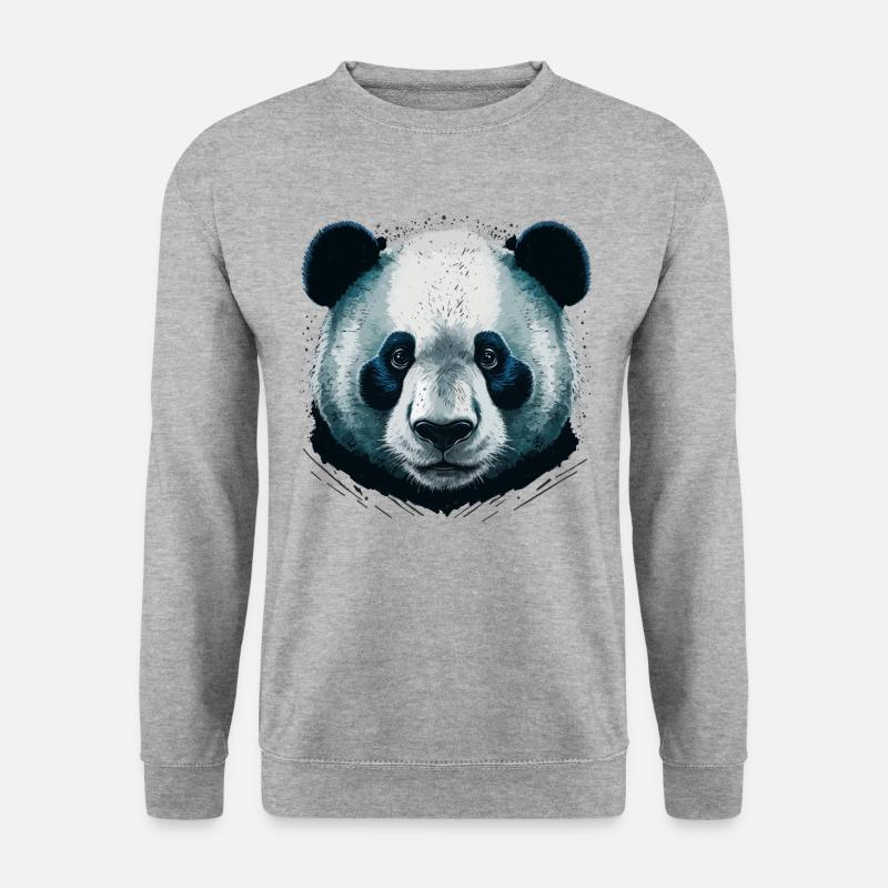 Realistic Panda Head - Unisex Sweatshirt - salt & pepper