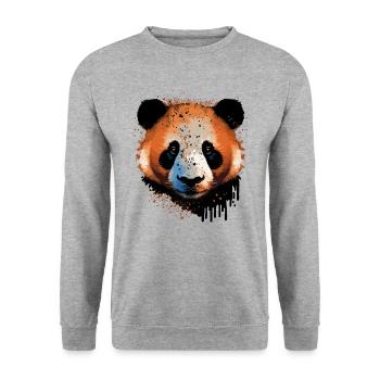 Une belle illustration d’un panda - Sweat-shirt Unisexe - gris chiné - Devant - Alina (178cm) & Michal (187cm)