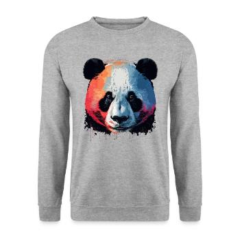 Drapeau de la France Panda - Sweat-shirt Unisexe - gris chiné - Devant - Alina (178cm) & Michal (187cm)