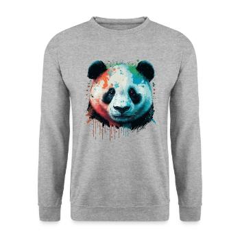 Panda Cadeau Pour les Filles - Sweat-shirt Unisexe - gris chiné - Devant - Alina (178cm) & Michal (187cm)