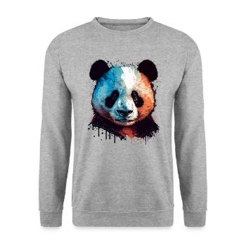 Panda Cadeau pour les garçons - Sweat-shirt Unisexe - gris chiné - Devant - Alina (178cm) & Michal (187cm)