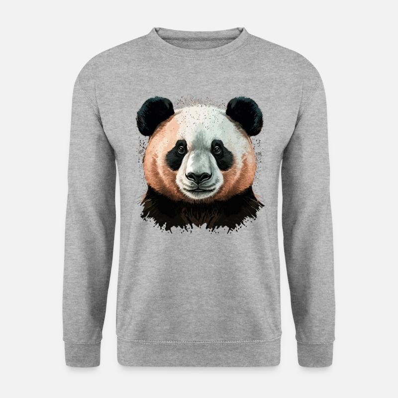 Panda Head - Unisex Sweatshirt - salt & pepper