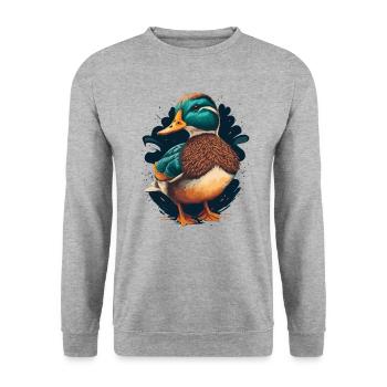 Ducky - Unisex Sweatshirt - salt & pepper - Front - Alina (178cm) & Michal (187cm)
