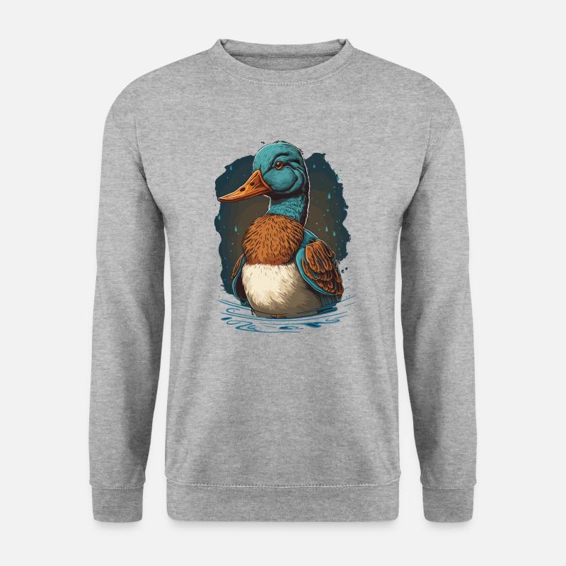 Entenkopf - Unisex Pullover - Weißgrau meliert