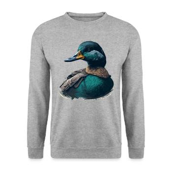 Duck Looking - Unisex Sweatshirt - salt & pepper - Front - Alina (178cm) & Michal (187cm)