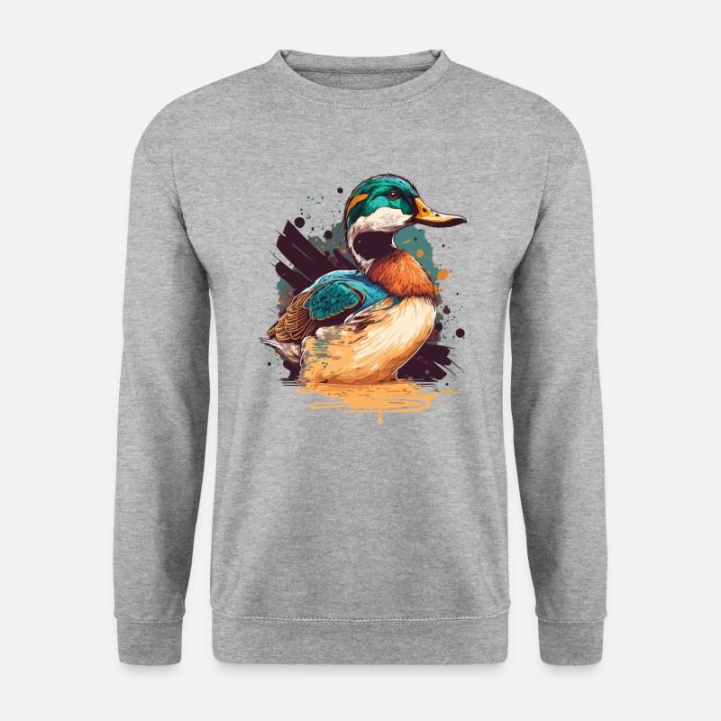 Entenkunst - Unisex Pullover - Weißgrau meliert