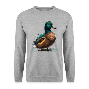 Propriétaire de canard - Sweat-shirt Unisexe - gris chiné - Devant - Alina (178cm) & Michal (187cm)