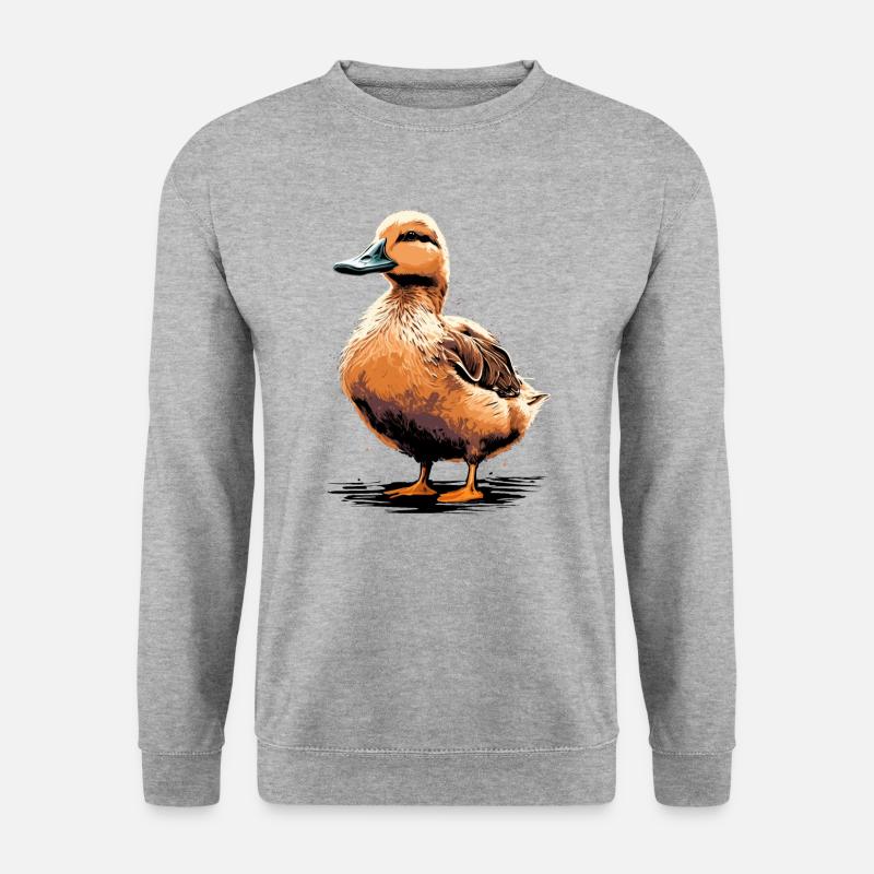 Junge Ente - Unisex Pullover - Weißgrau meliert