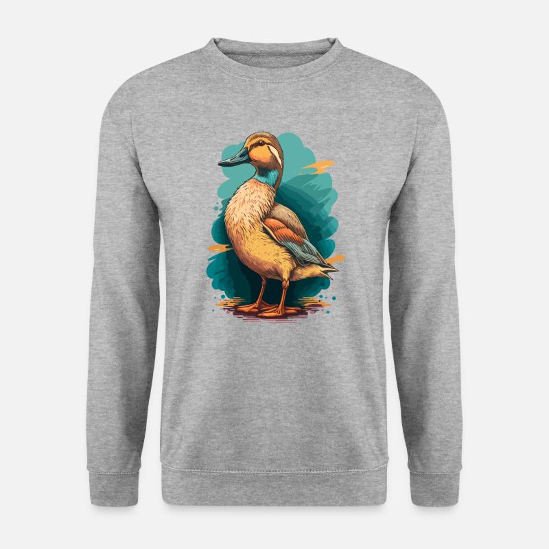 Lustige Ente - Unisex Pullover - Weißgrau meliert