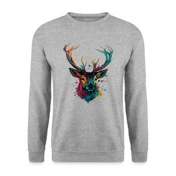 I love Deers - Unisex Sweatshirt - salt & pepper - Front - Alina (178cm) & Michal (187cm)
