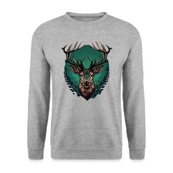 Buck - Unisex Sweatshirt - salt & pepper - Front - Alina (178cm) & Michal (187cm)