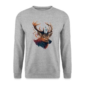 Elk - Unisex Sweatshirt - salt & pepper - Front - Alina (178cm) & Michal (187cm)