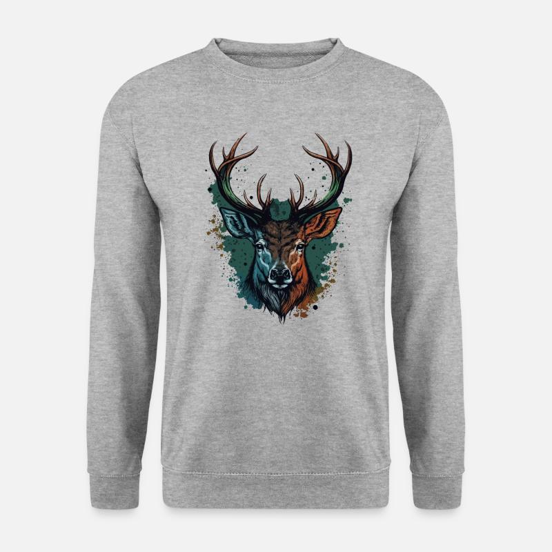 Bockkopf - Unisex Pullover - Weißgrau meliert