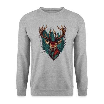 Amoureux du wapiti - Sweat-shirt Unisexe - gris chiné - Devant - Alina (178cm) & Michal (187cm)