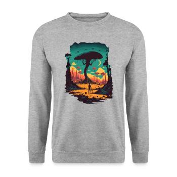 esthétique - Sweat-shirt Unisexe - gris chiné - Devant - Alina (178cm) & Michal (187cm)