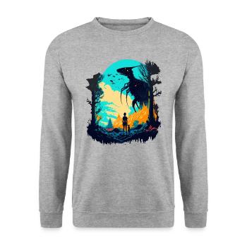 rebellious alien - Unisex Sweatshirt - salt & pepper - Front - Alina (178cm) & Michal (187cm)