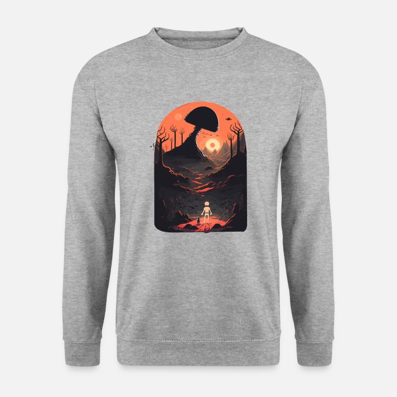Fremde Welt - Unisex Pullover - Weißgrau meliert