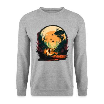 Mon extraterrestre - Sweat-shirt Unisexe - gris chiné - Devant - Alina (178cm) & Michal (187cm)