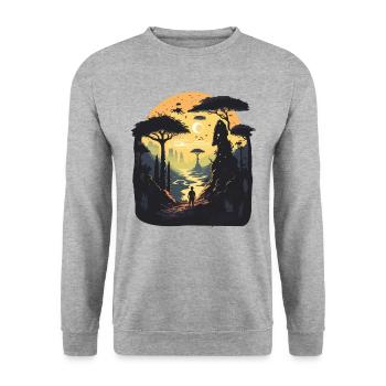 ville - Sweat-shirt Unisexe - gris chiné - Devant - Alina (178cm) & Michal (187cm)