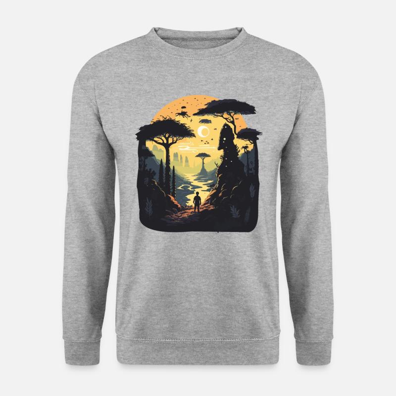 Stadt - Unisex Pullover - Weißgrau meliert