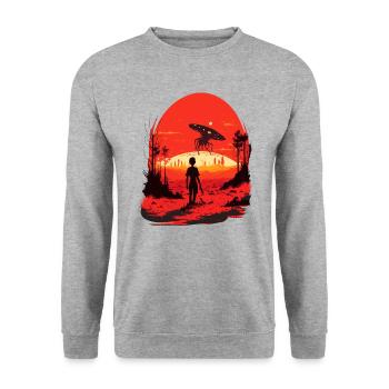 alternate reality - Unisex Sweatshirt - salt & pepper - Front - Alina (178cm) & Michal (187cm)