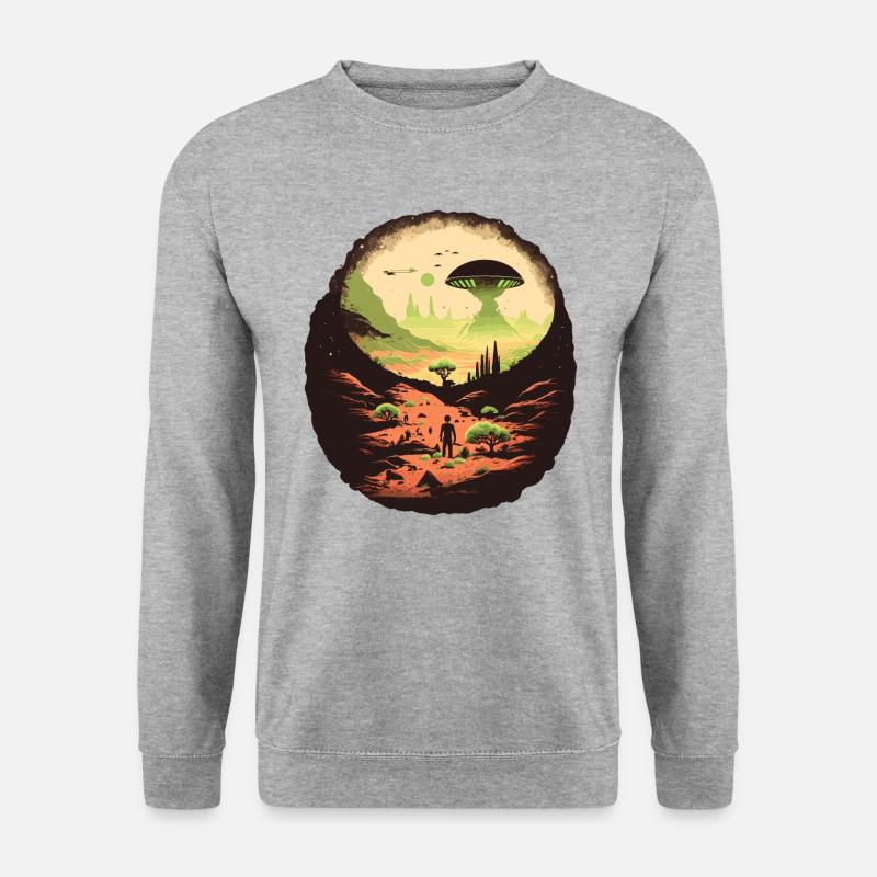 Fremde Welt - Unisex Pullover - Weißgrau meliert
