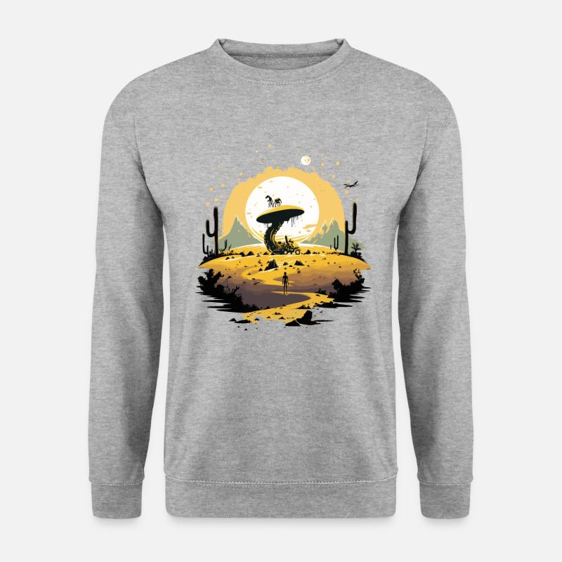 Alien Planet - Unisex Pullover - Weißgrau meliert