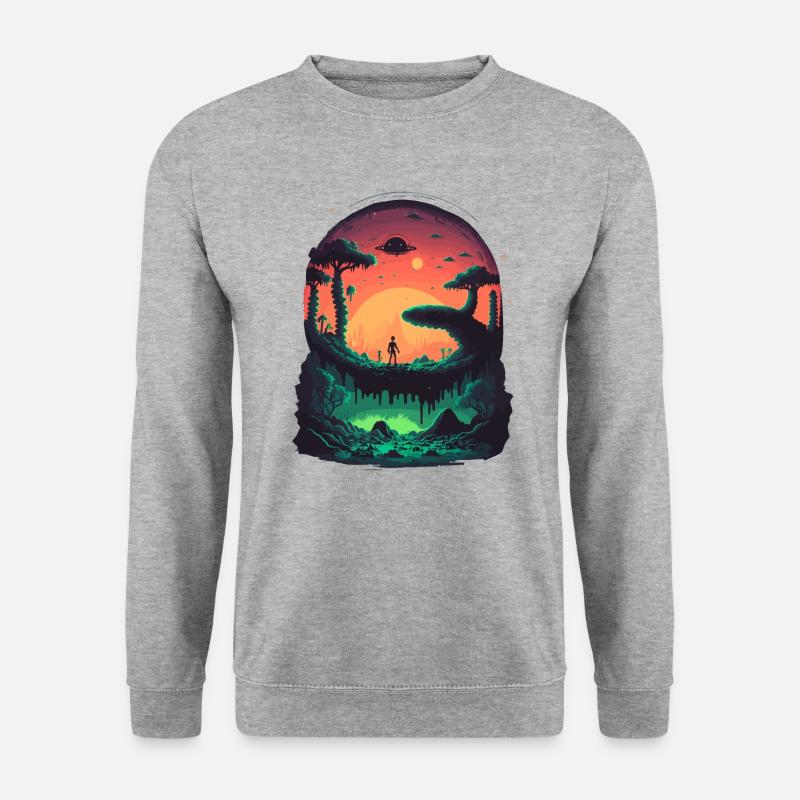 Aliens sind großartig - Unisex Pullover - Weißgrau meliert