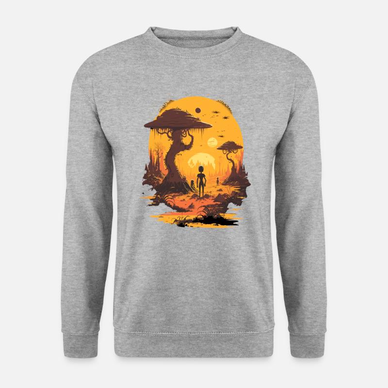 Aliens sind real - Unisex Pullover - Weißgrau meliert