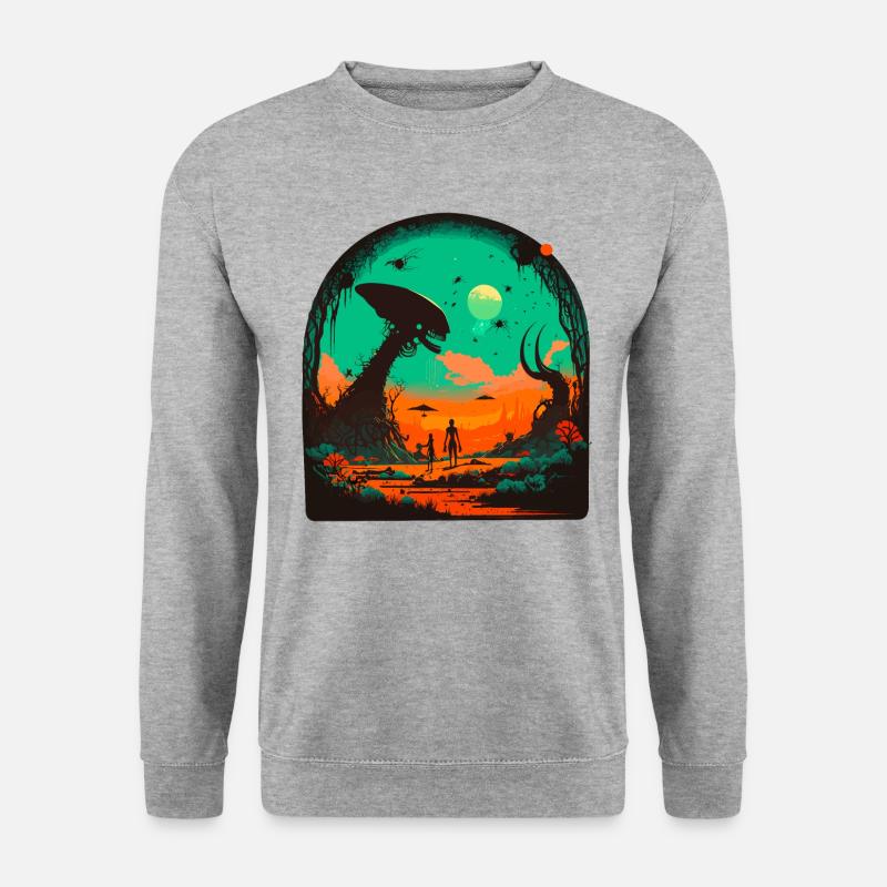 Aliens sind Everywere - Unisex Pullover - Weißgrau meliert