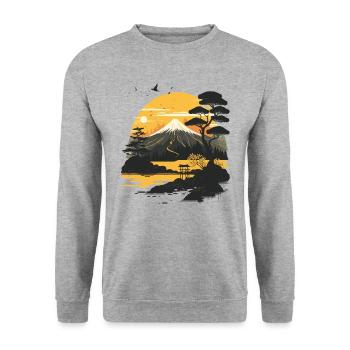 Montagne - Sweat-shirt Unisexe - gris chiné - Devant - Alina (178cm) & Michal (187cm)