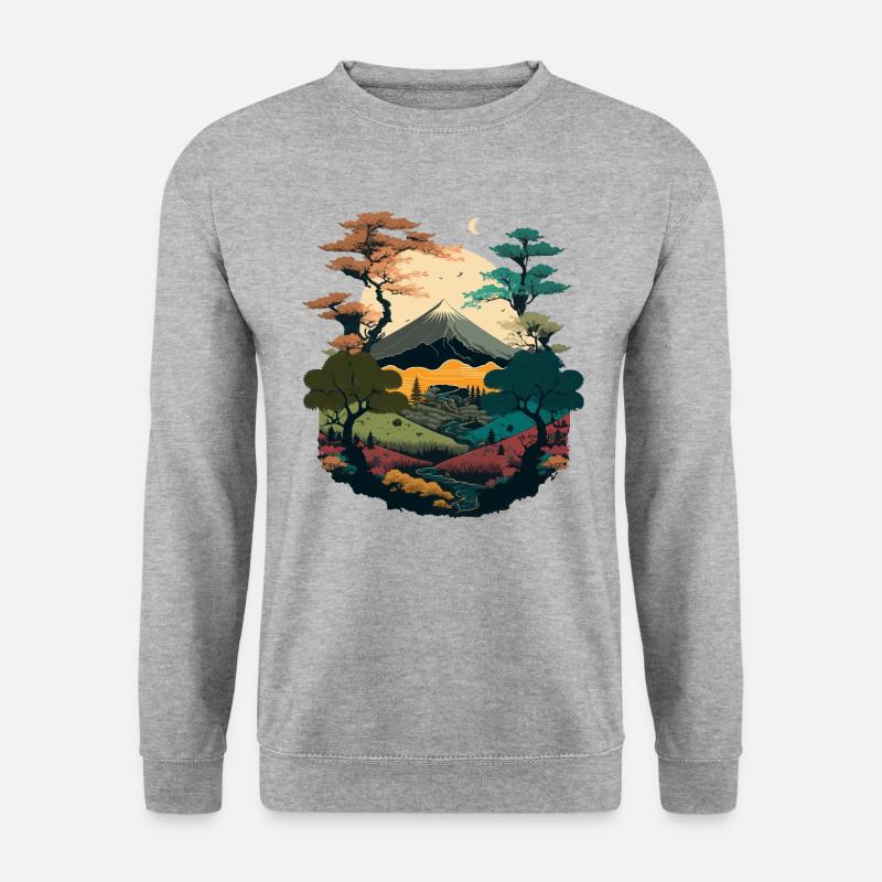 Illustration im Querformat - Unisex Pullover - Weißgrau meliert
