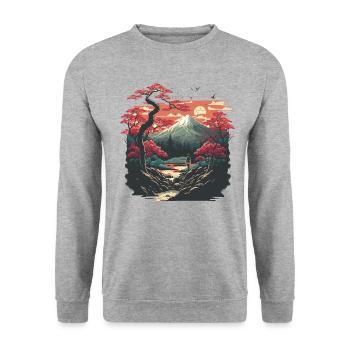 Japon - Sweat-shirt Unisexe - gris chiné - Devant - Alina (178cm) & Michal (187cm)