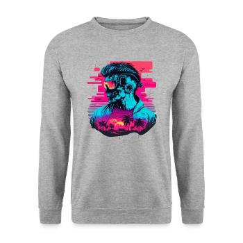 Future Funk - Unisex Sweatshirt - salt & pepper - Front - Alina (178cm) & Michal (187cm)