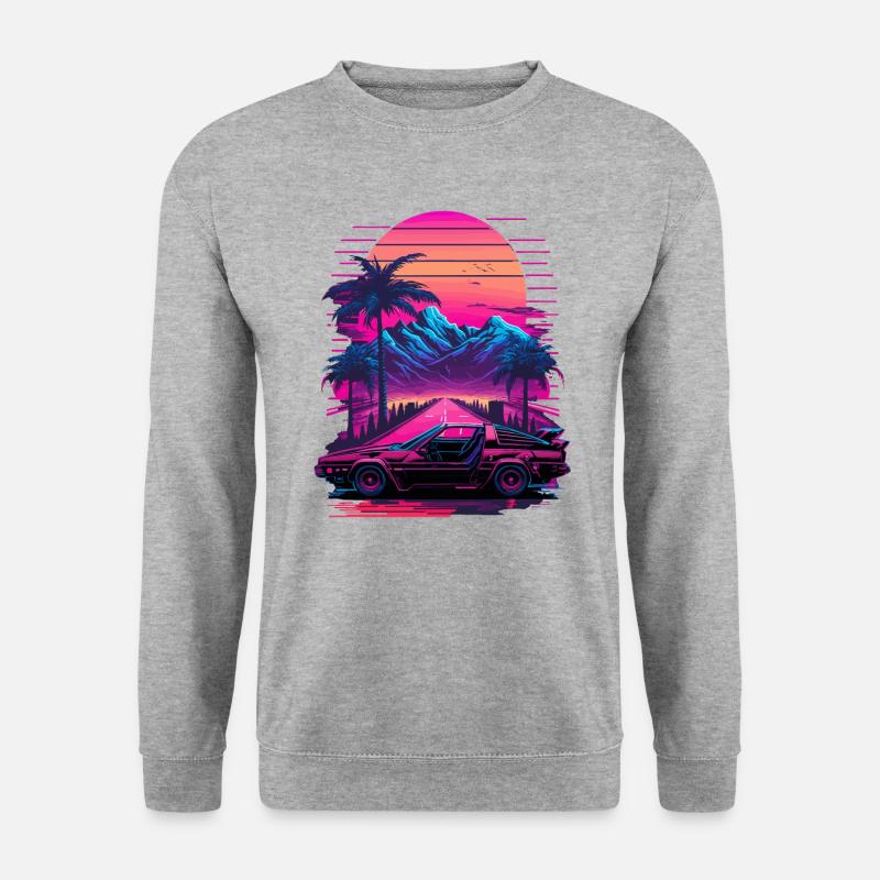 Vaperwave Berg - Unisex Pullover - Weißgrau meliert