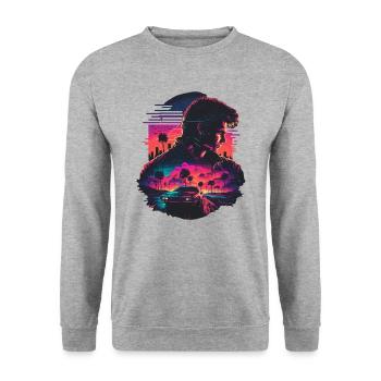 Art des ondes de vapeur - Sweat-shirt Unisexe - gris chiné - Devant - Alina (178cm) & Michal (187cm)