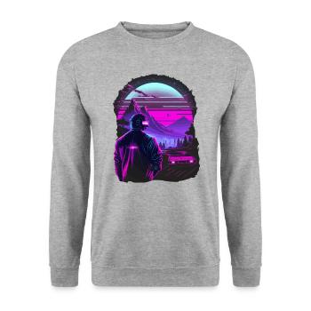 80s Artwork - Unisex Sweatshirt - salt & pepper - Front - Alina (178cm) & Michal (187cm)